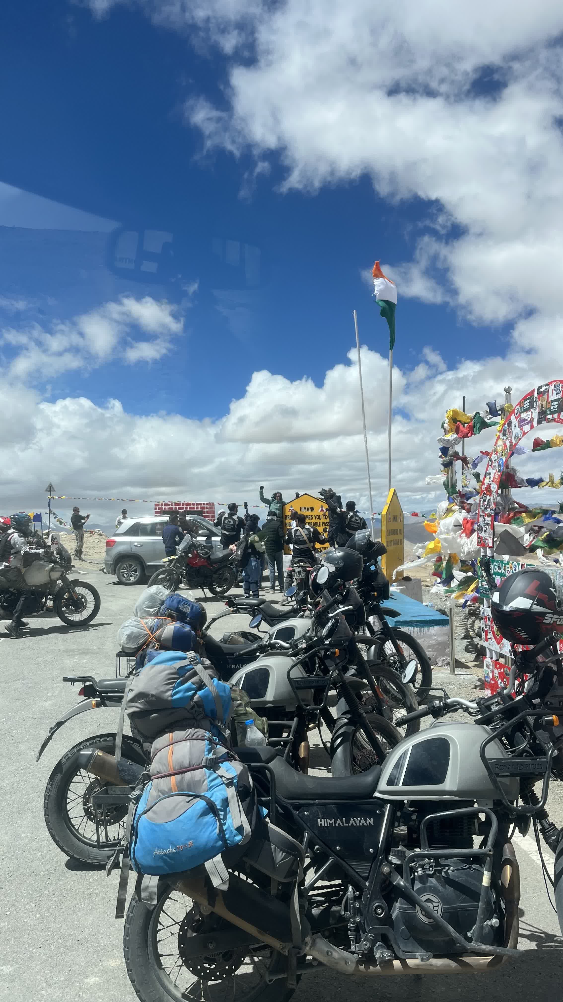 Solo rider motorcycle on Changthang plateau Tso Moriri route Ladakh