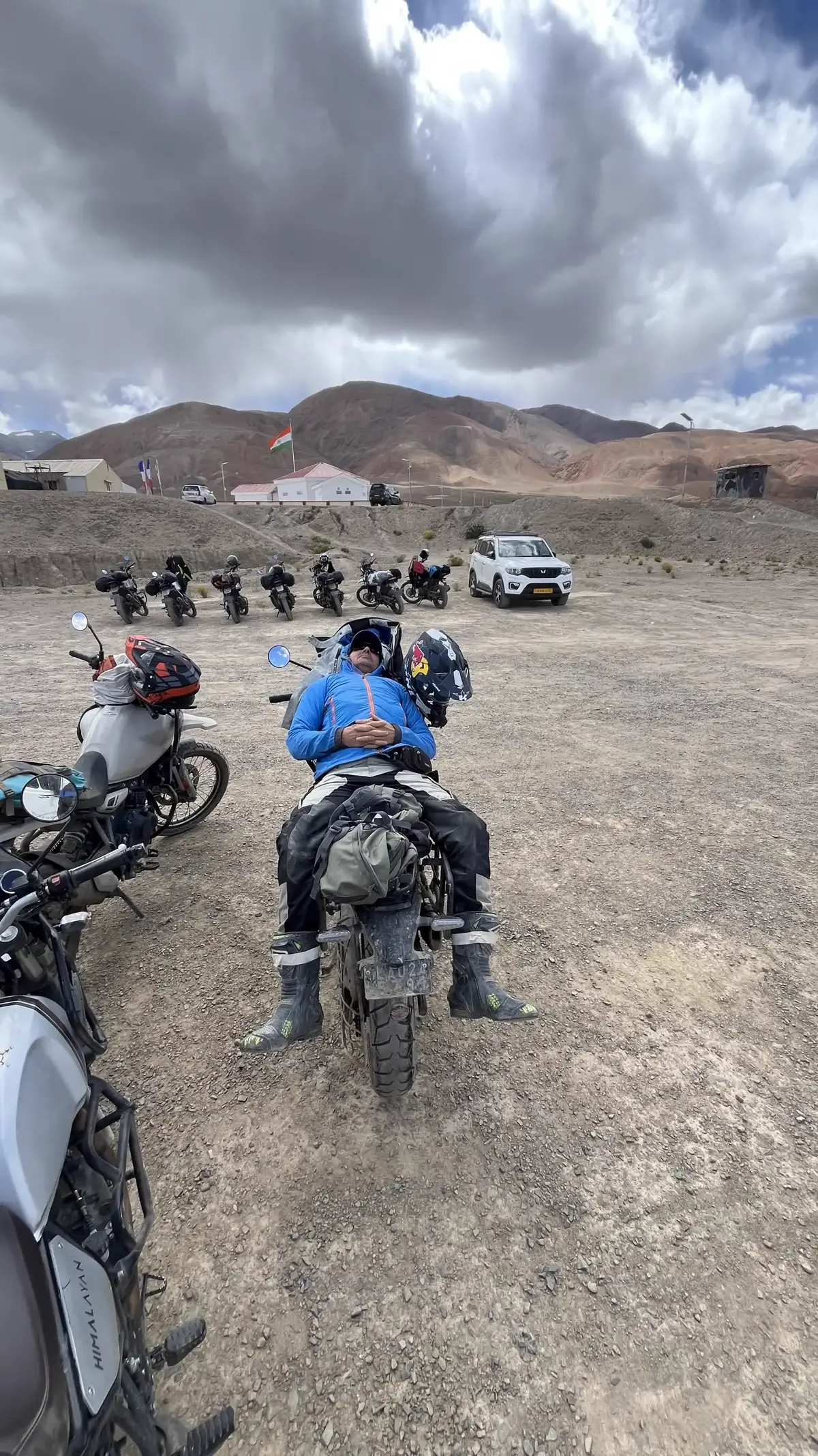 High altitude Himalayan lake at dawn Ladakh motorcycle expedition