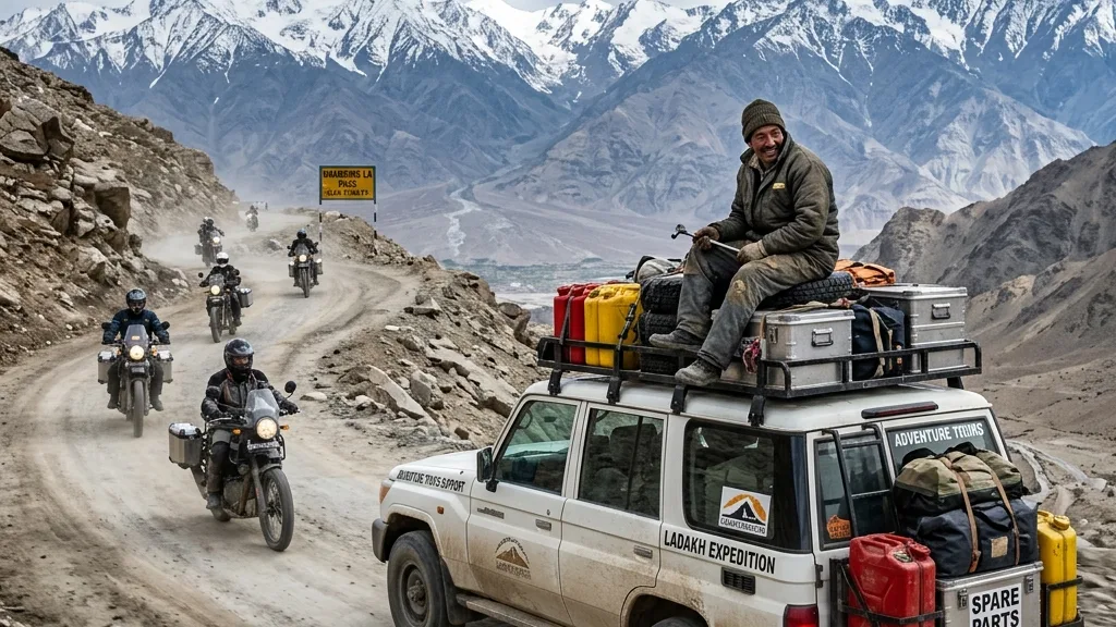 What a Support Vehicle Actually Does on a Ladakh Motorcycle Expedition
